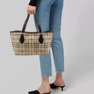 Authentic BURBERRY HAYMARKET CHECK TOTE - shoulder bag *vintage*